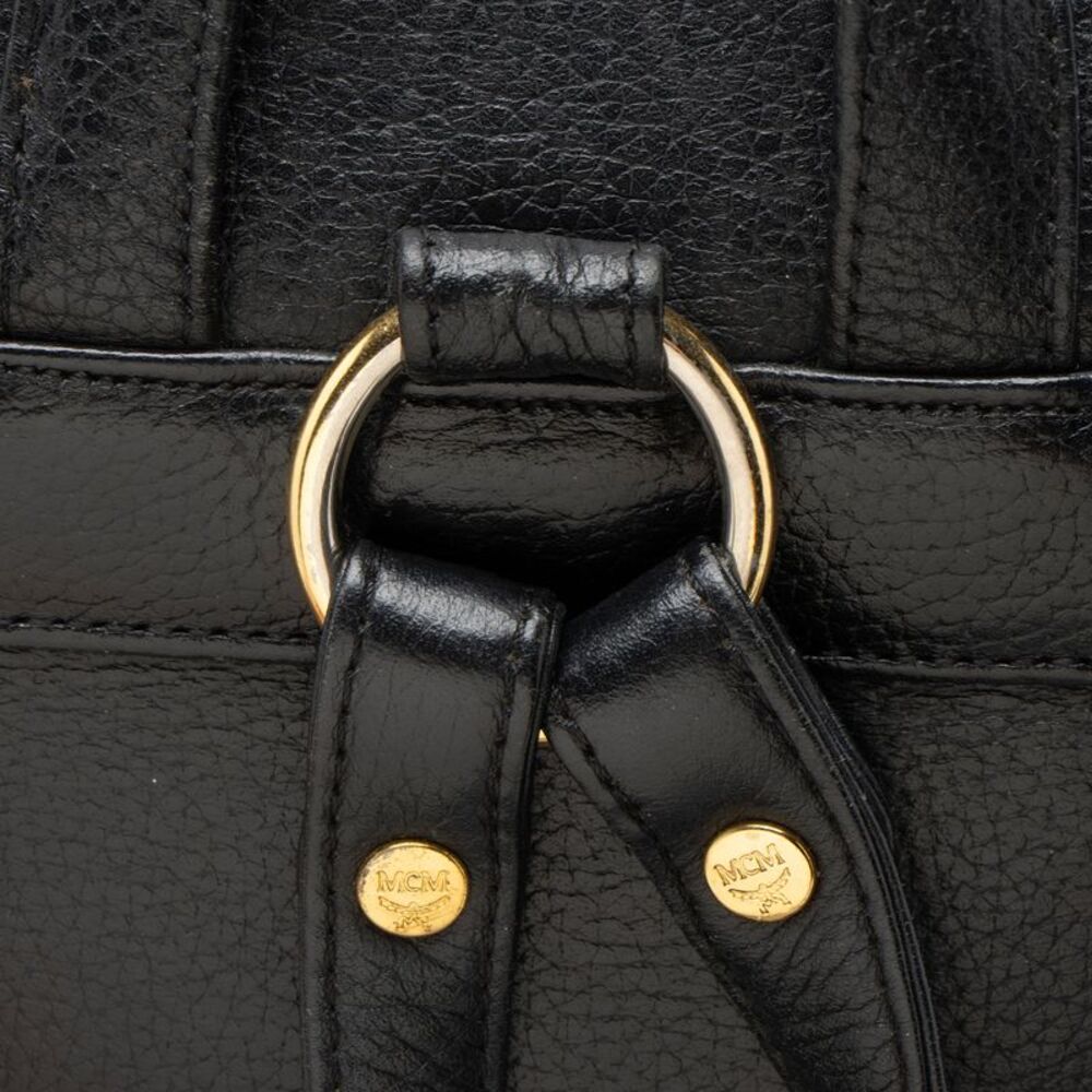 MCM Vintage Leather Logo Charms Drawstring Backpack - Picture 14 of 16